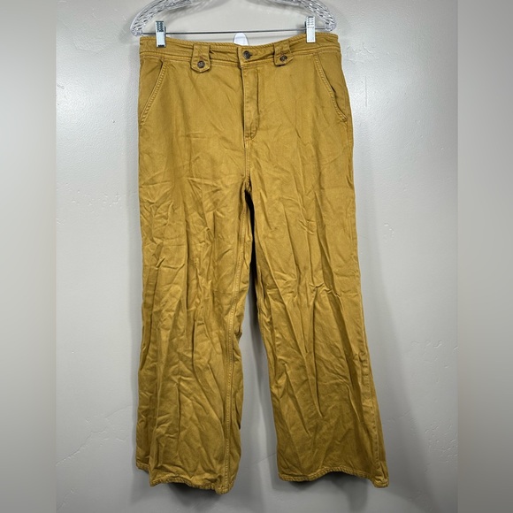 Anthropologie Pilcro Wide Leg High Rise Jeans Gold Yellow Size 31 - Picture 1 of 4